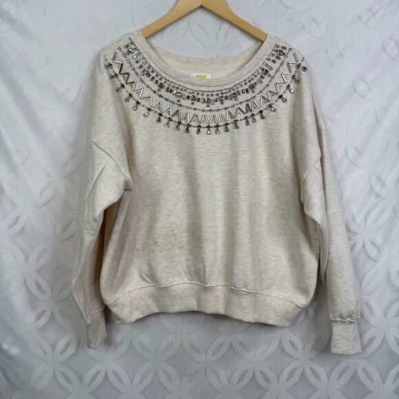 Anthropologie Maeve Embellished Collar Pullover Size L NWT - Picture 7 of 13